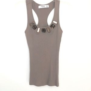 2 for $10 🛍️ Zara Basics Racer Embelished Tank  S